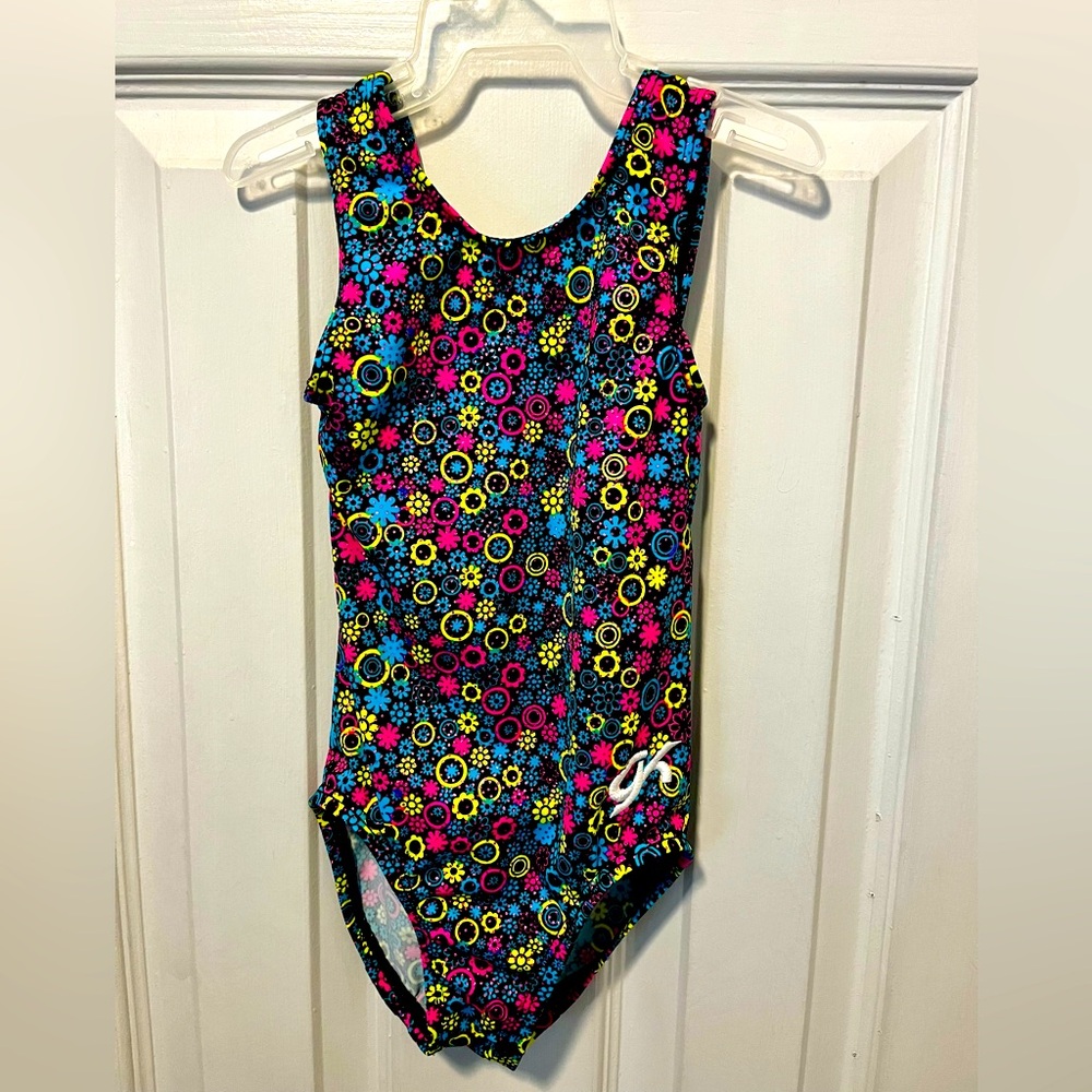 Girls Leotard with colorful flower pattern